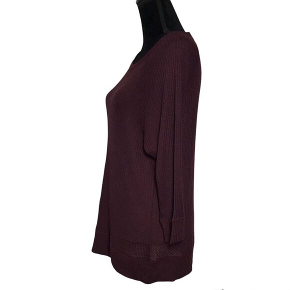 LOFT Outlet Lounge Long Sleeve Top in Burgundy - Size M NWT - Picture 2 of 5